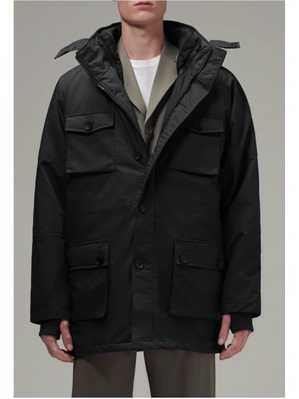 NWT HoodLamb Men's Medium Black Hemp 2-1 Parka Water and Wind Resistance